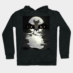 Bat and Full Moon Halloween Season Hoodie